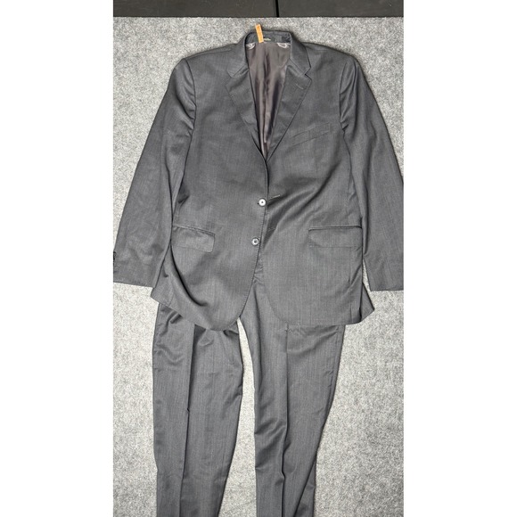 Other - Mens Grey 100% Wool 2 Button Suit Set‎ 42R W36 Made in USA 3510/2FP